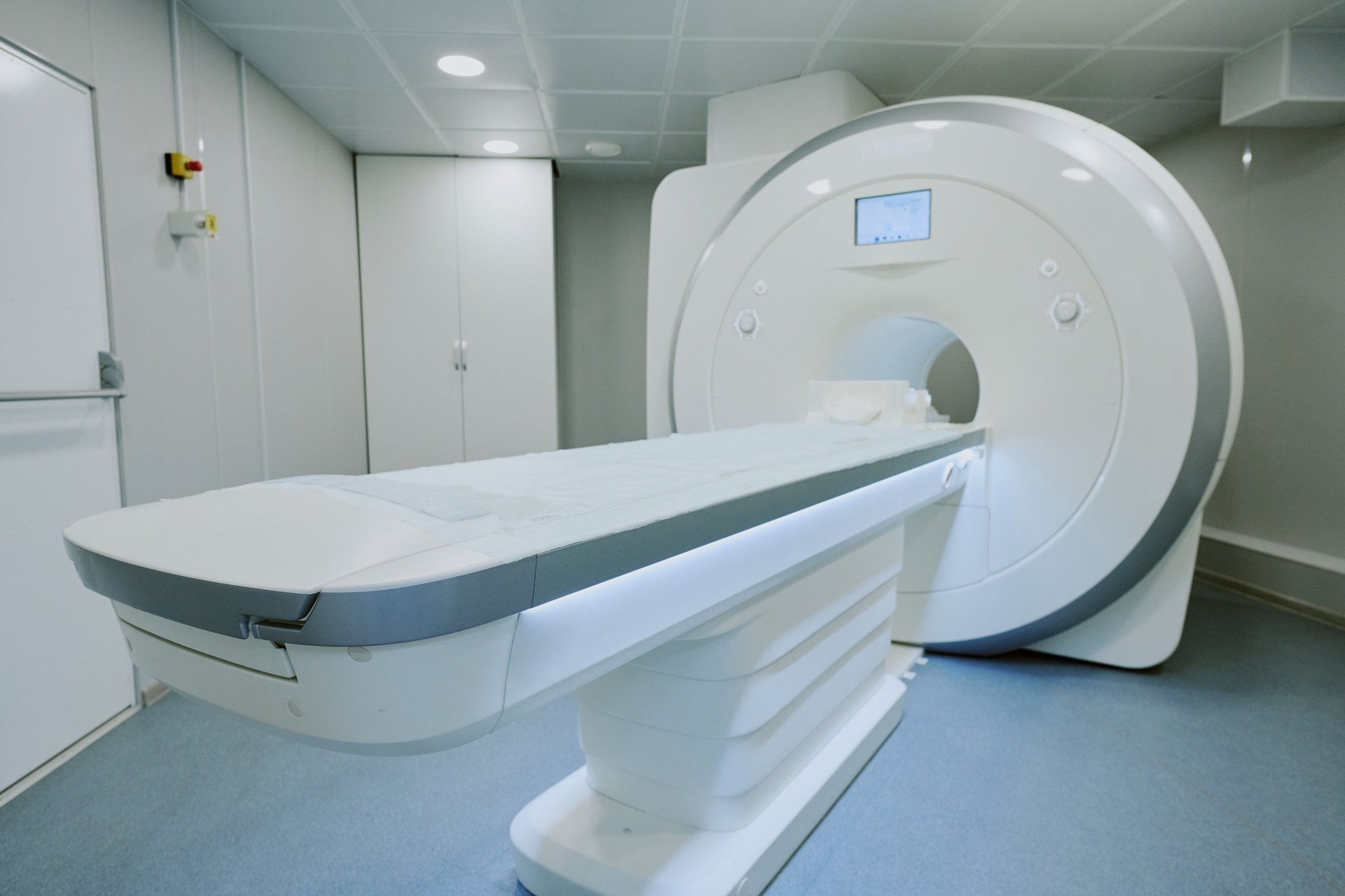 MRI machine in modern hospital room